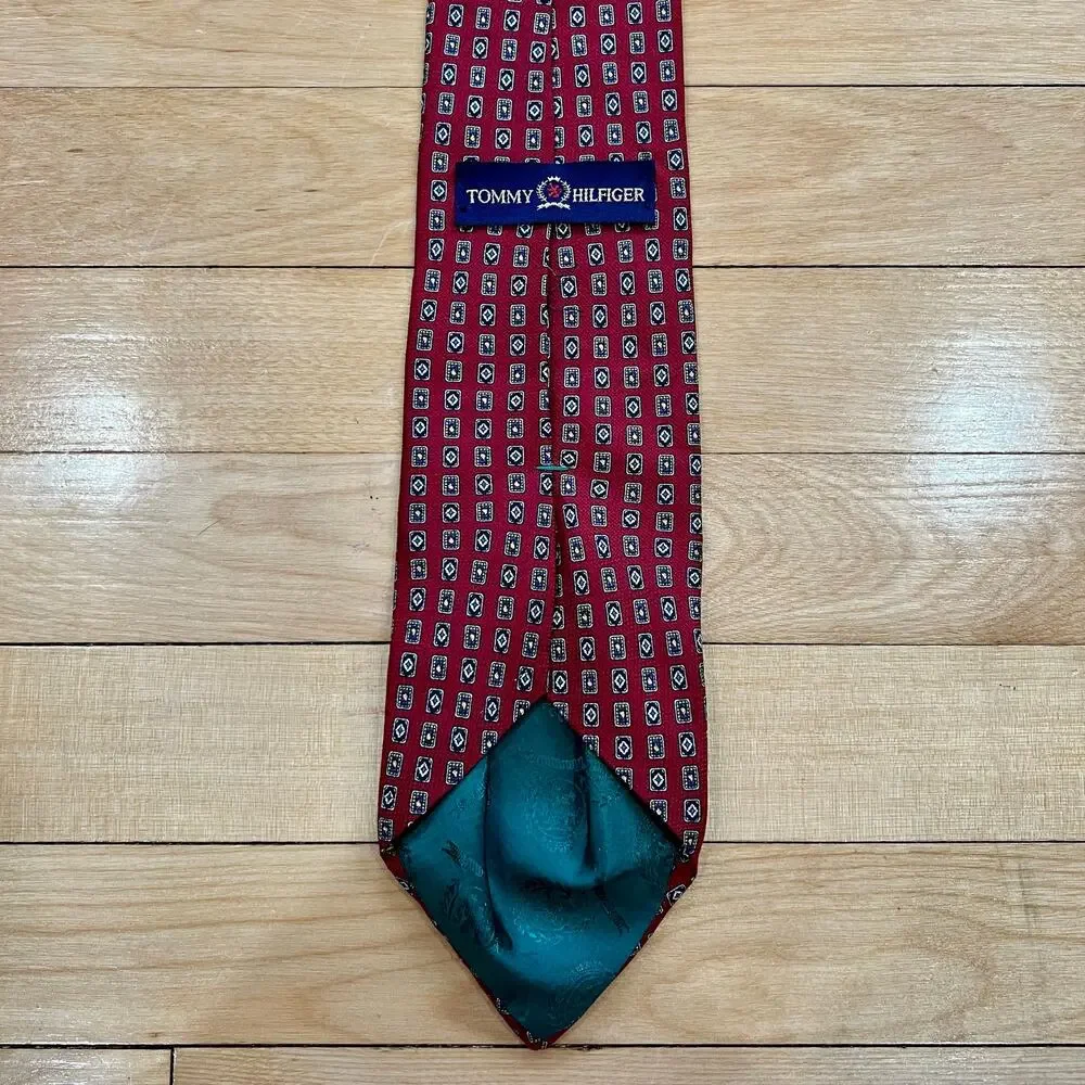 Tommy Hilfiger Men's Necktie 100% Silk 2-Tone Geometric